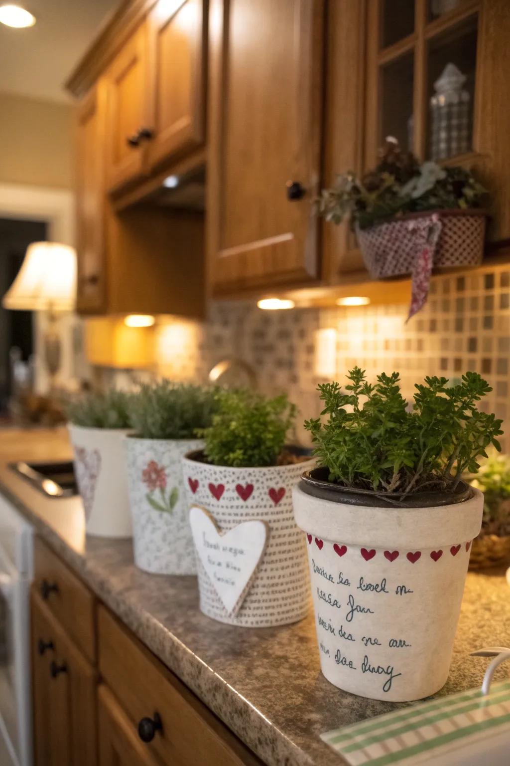 Infuse your pots with significant messages for a daily dose of inspiration.