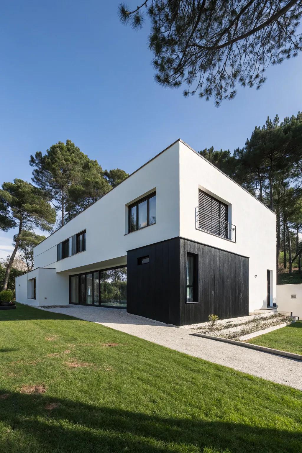 Dark foundations provide a strong contrast that makes a statement.