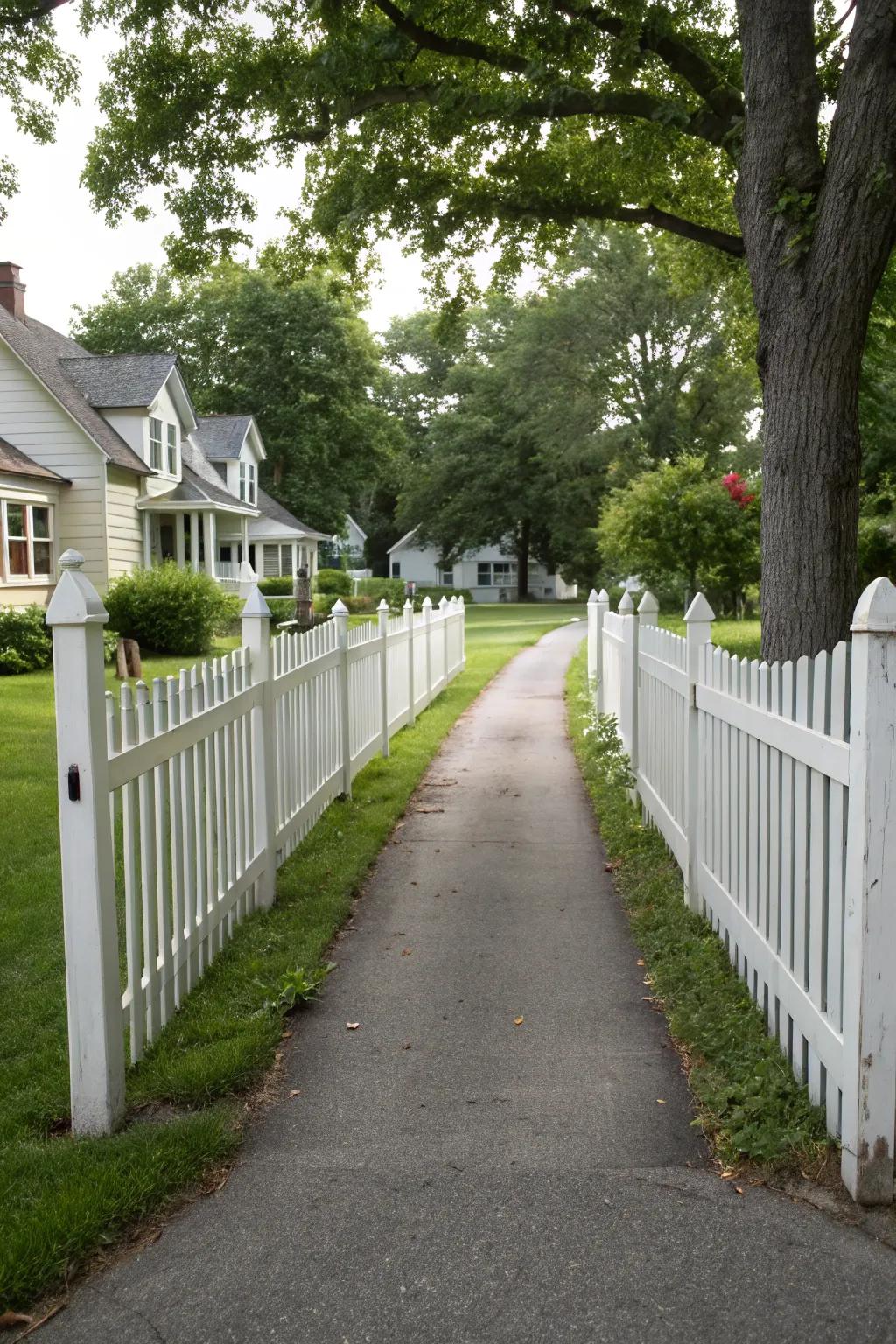 A quintessential short boundary brings traditional charm to this pleasant front yard.