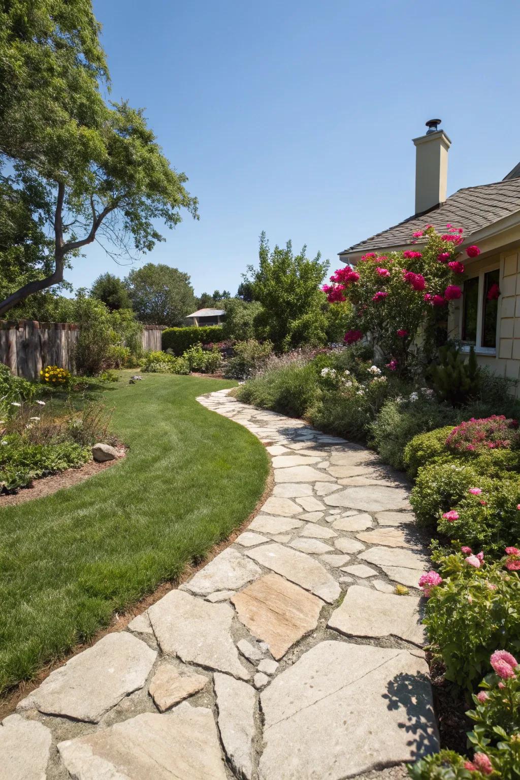 Stone pathways bring together structure and charm, inviting exploration.