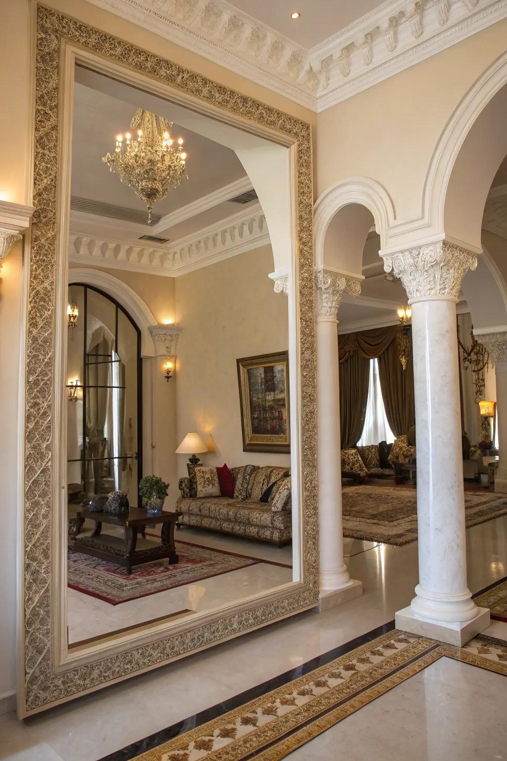 Use mirrors strategically to accentuate architectural features.