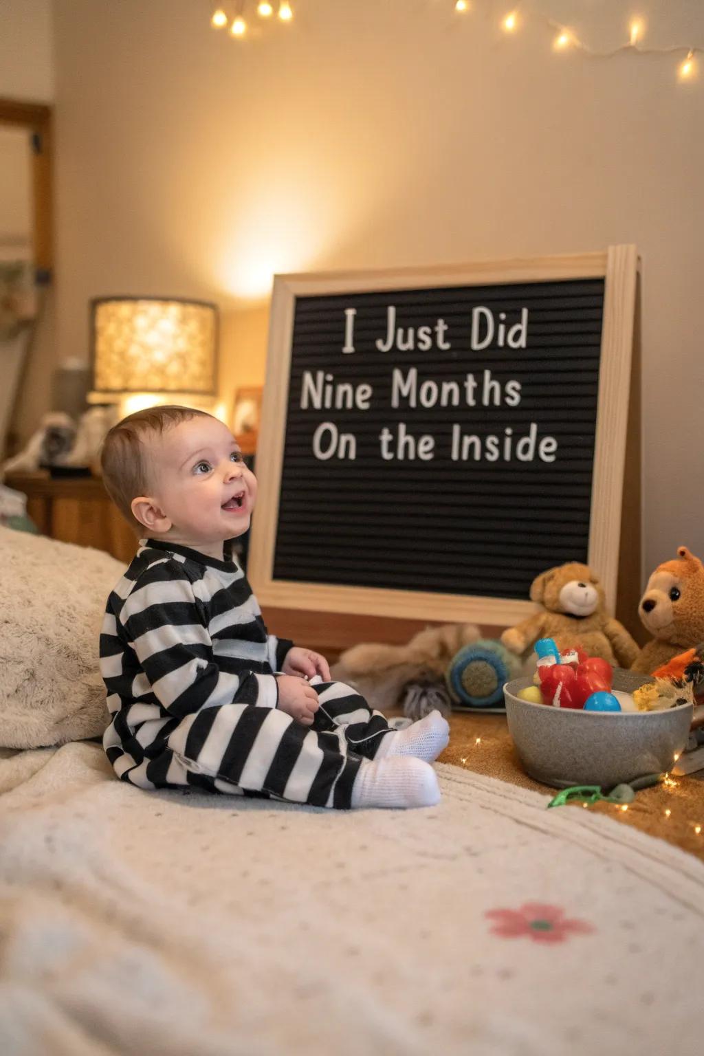 A humorous take on baby's transition from womb to world.