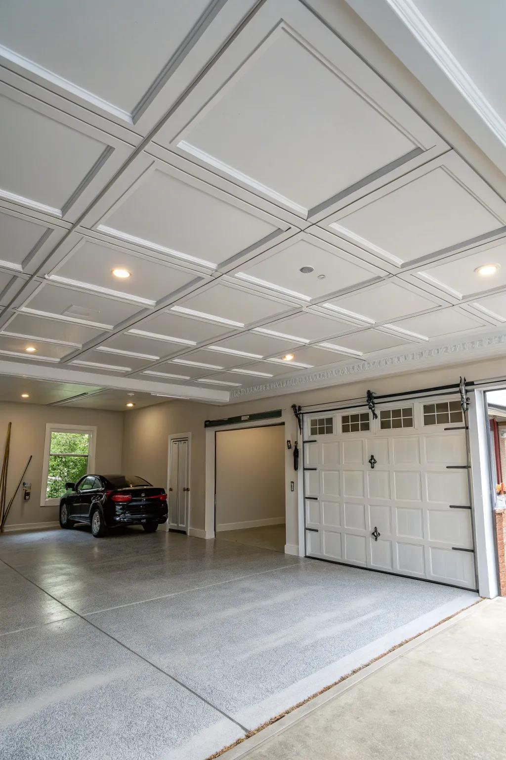 A drywall ceiling offers a sleek, finished look that's easy to customize.