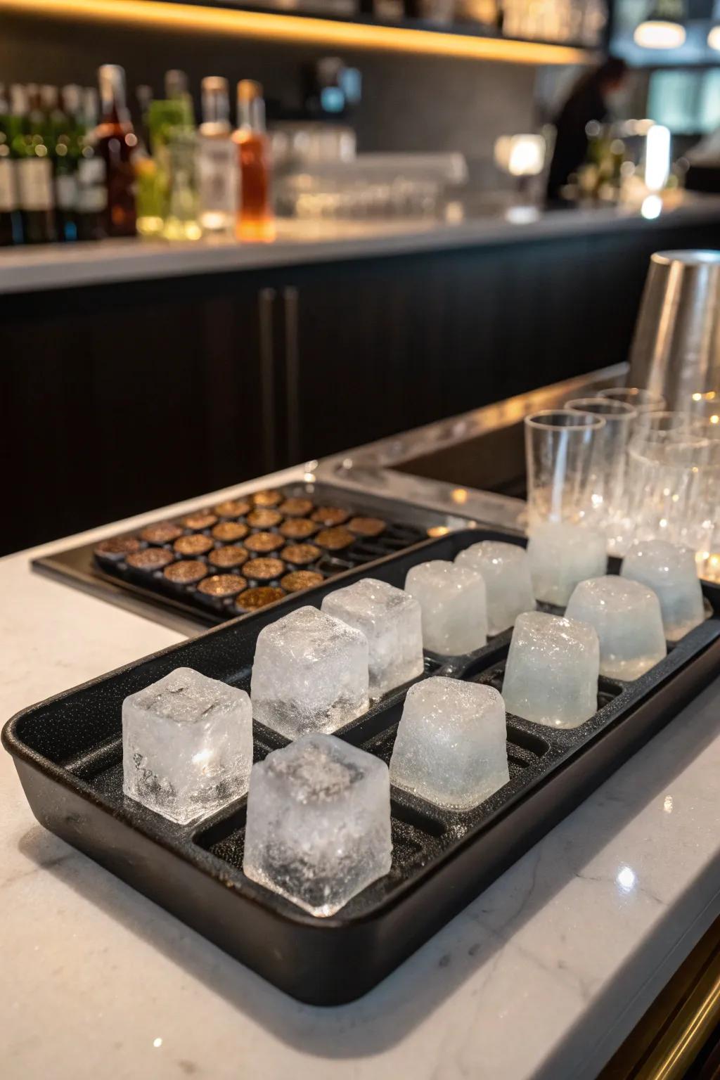Artisanal ice shapers add a layer of sophistication to cocktails.