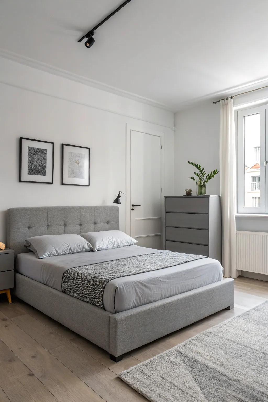 Experience simplicity at its finest with grey minimalist furniture.