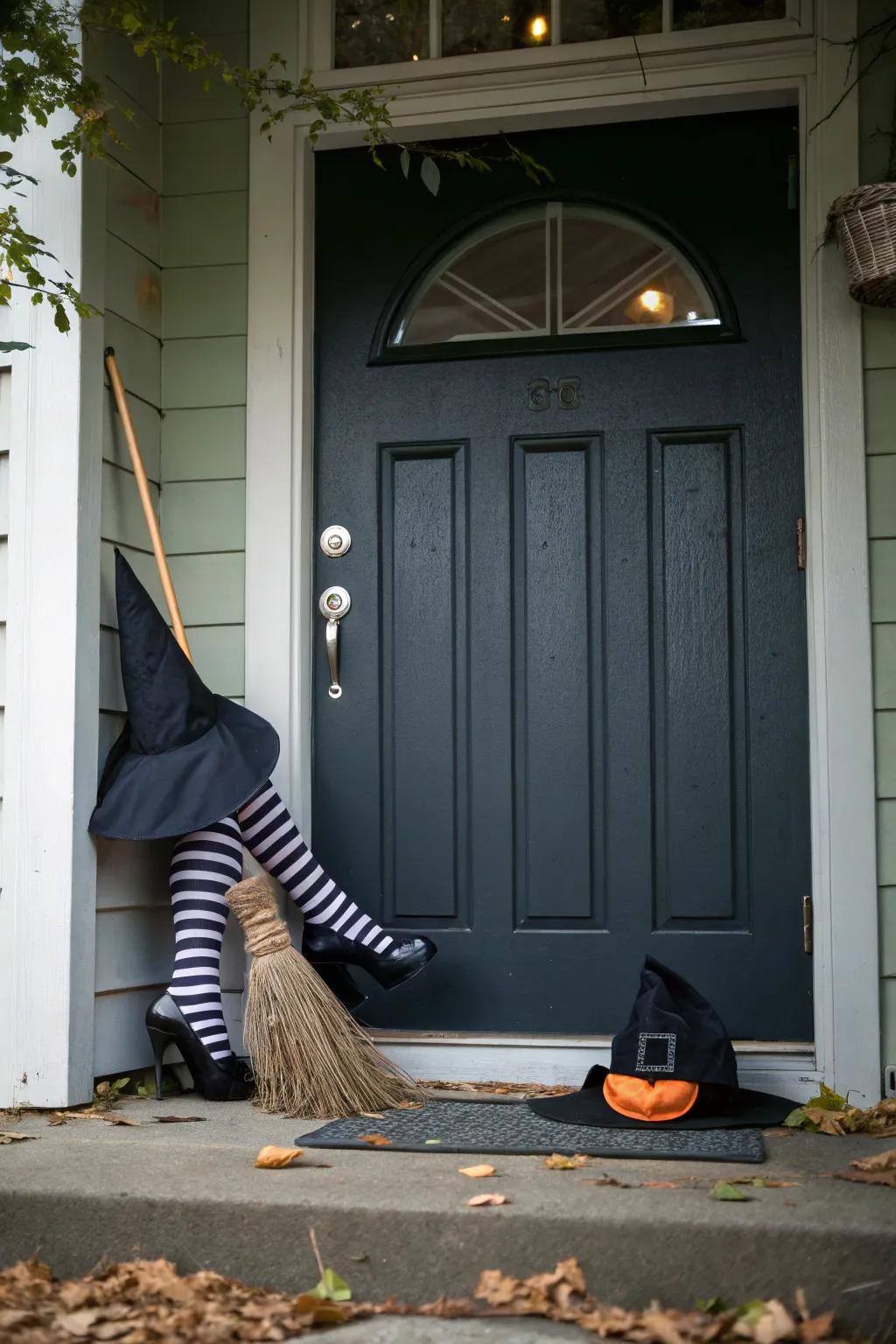 A witch mishap adds humor to your Halloween aesthetic.