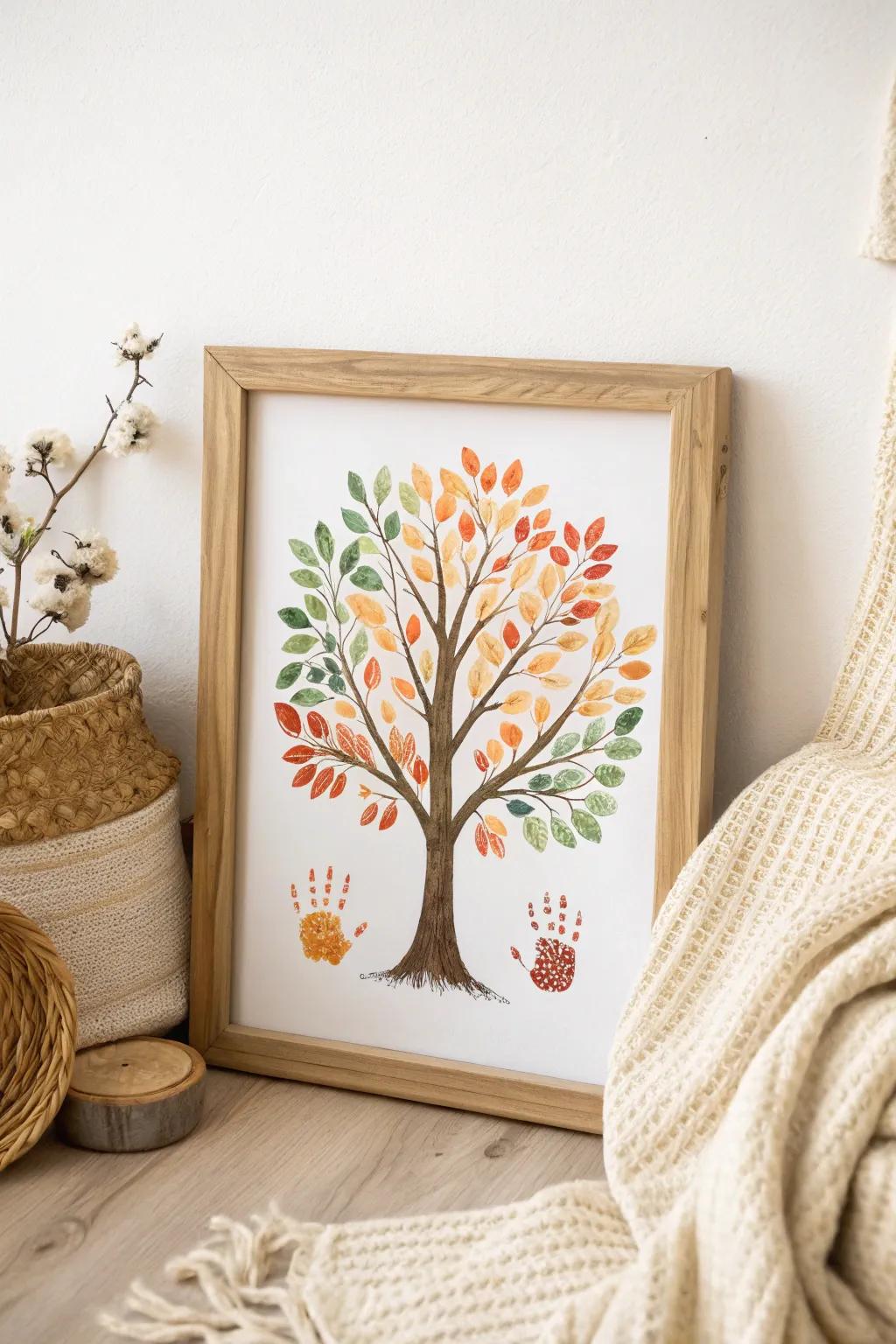 Celebrate the beauty of seasons through your little one&rsquo;s touch&mdash;a handprint botanic art piece that embodies nature&rsquo;s colorful journey.