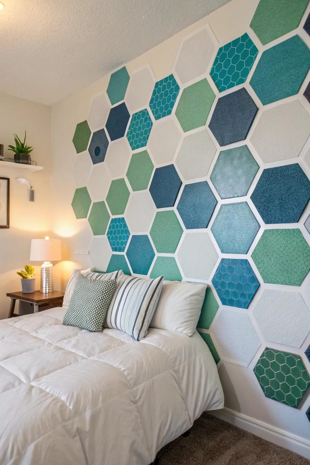 Vibrant honeycombs add spirit and energy to your walls.