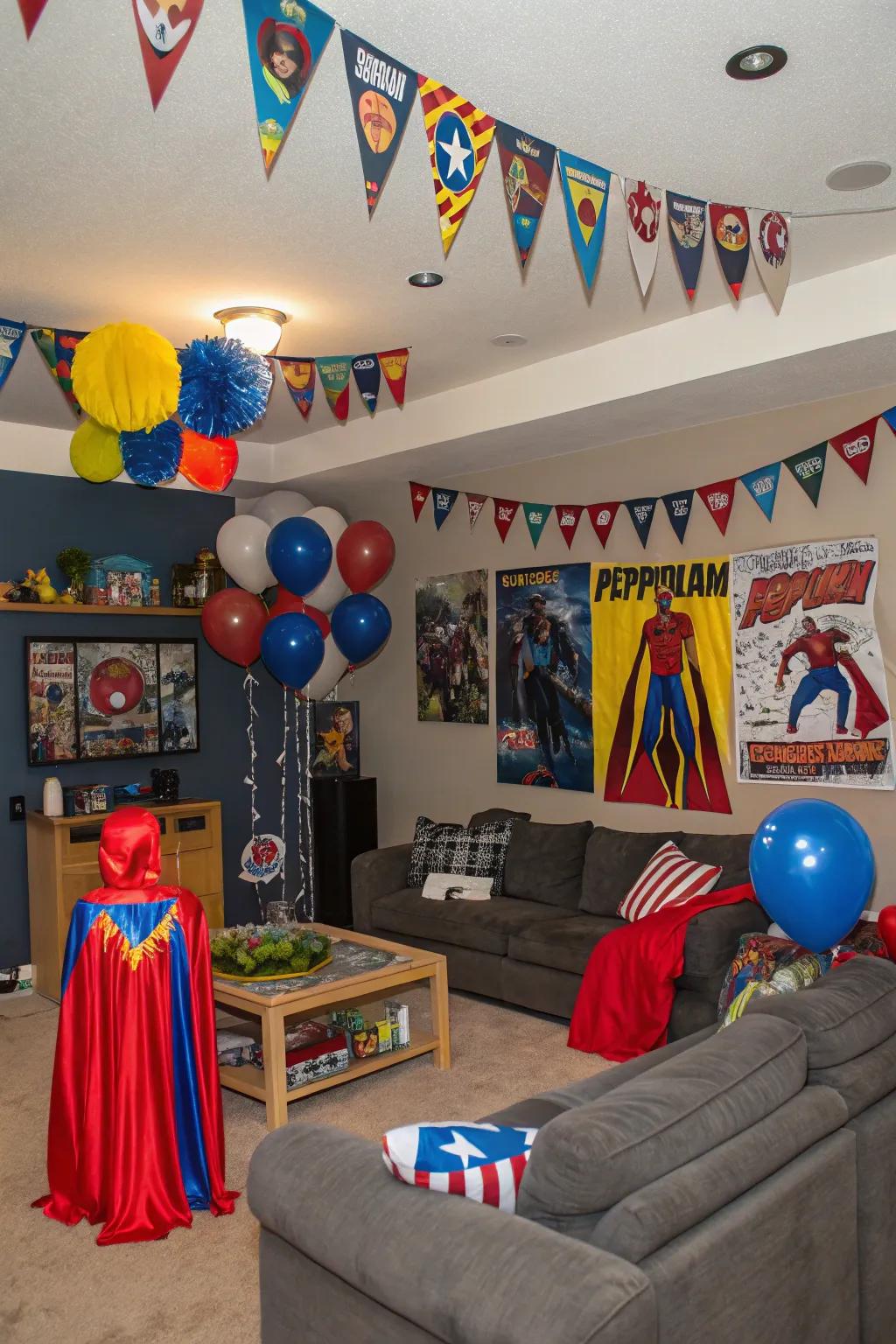 A hero-themed family room primed for an adventure.