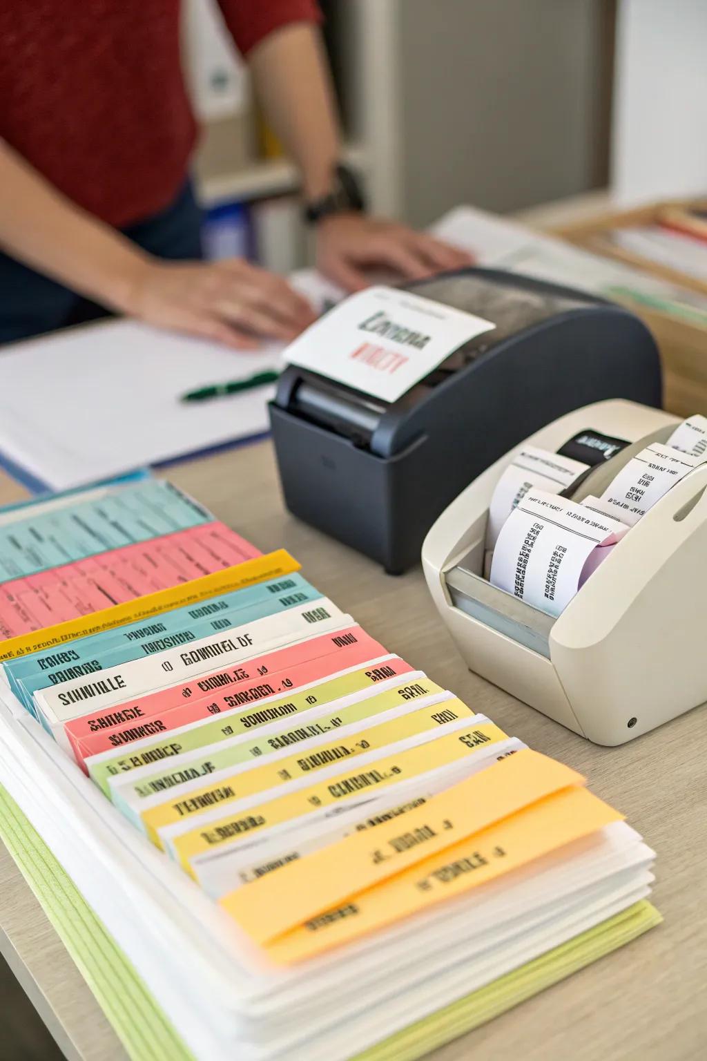 Personalized labels infuse creativity into file organization.