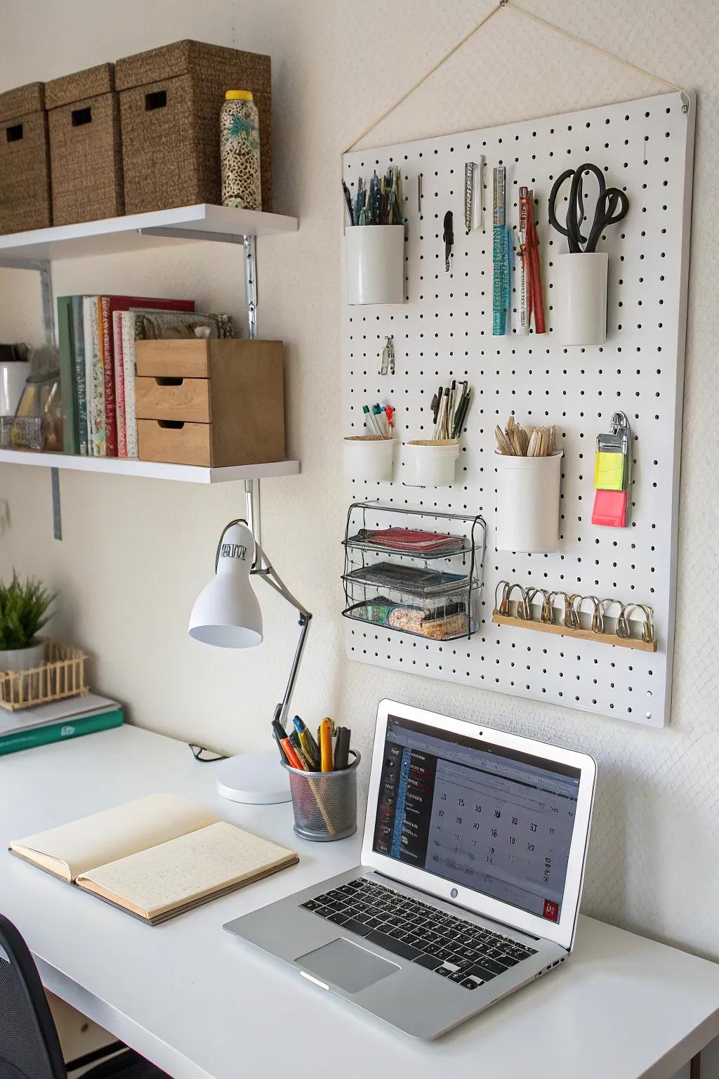 Customizable panels provide adaptable storage options.