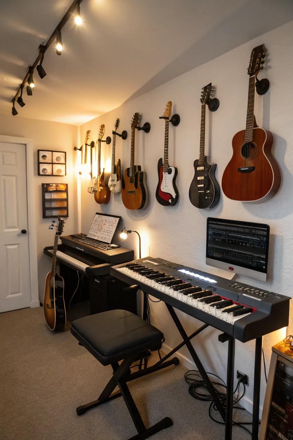 Incorporate your instruments as part of your studio's design.