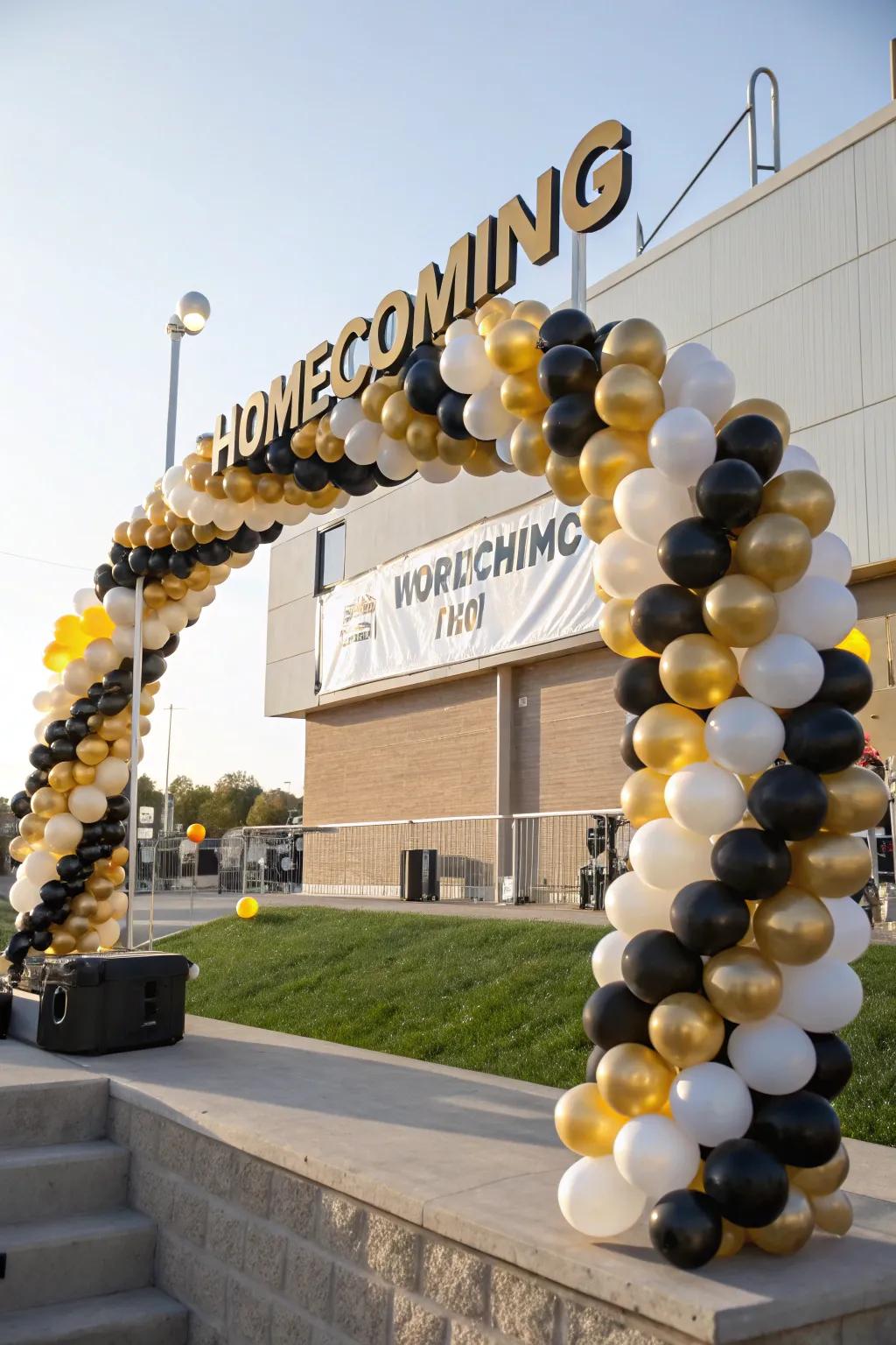 Balloon arches infuse a festive energy into homecoming celebrations.