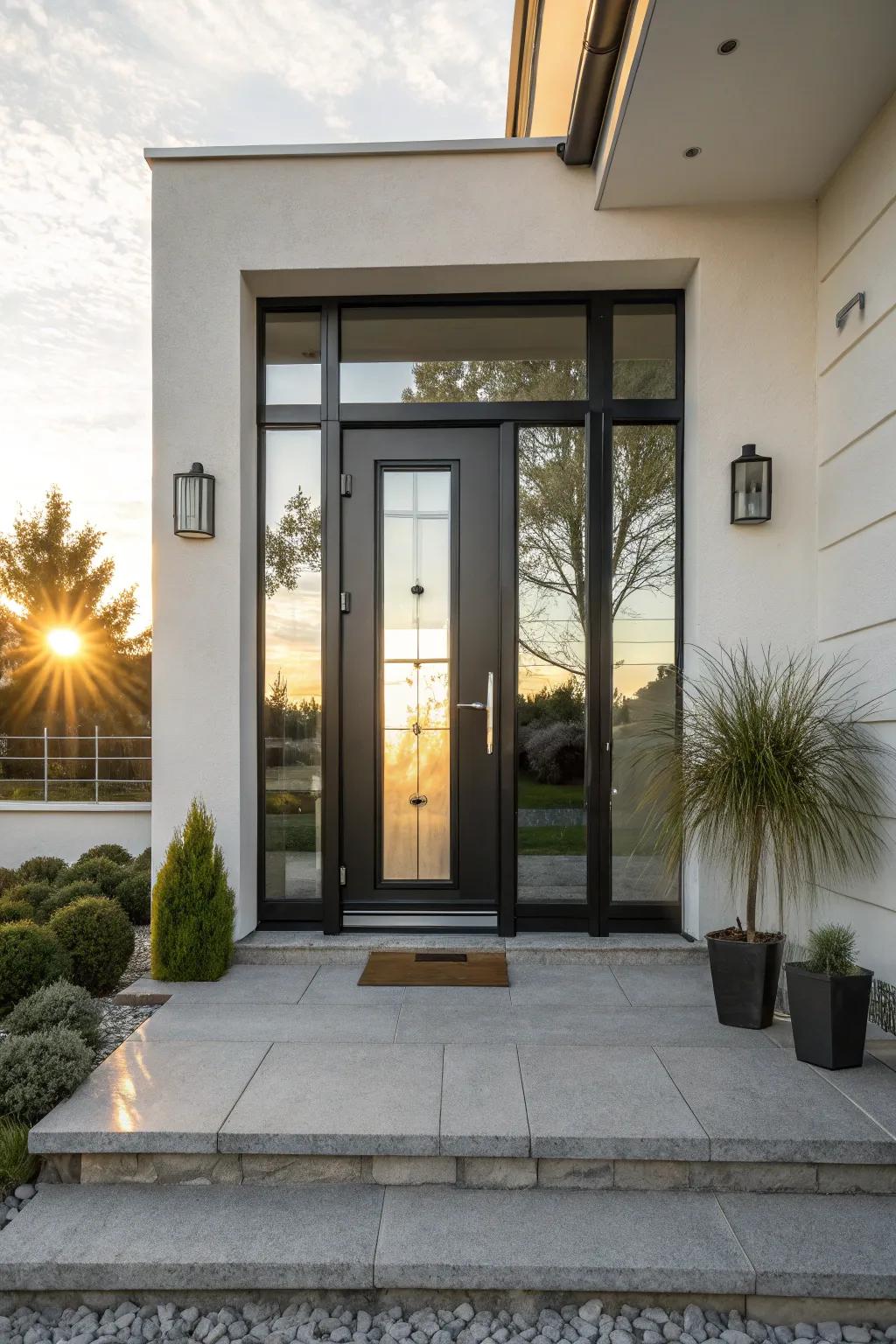 Modern transparent inserts that fill your entrance with light and style.
