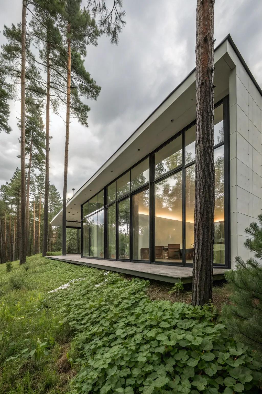 When modern architecture encounters the calmness of the woods.