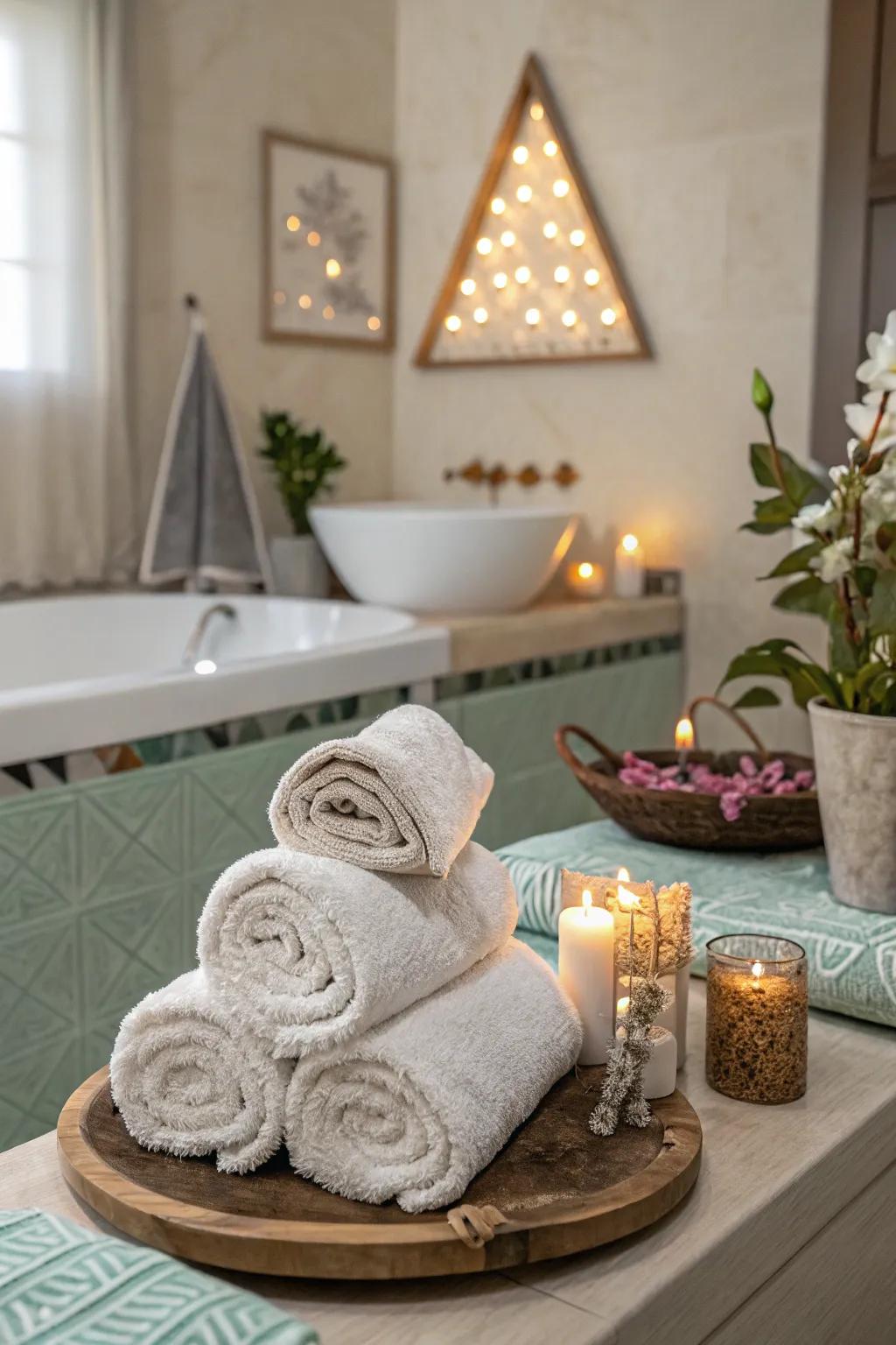 Feel like you're at a spa with this luxurious towel roll.