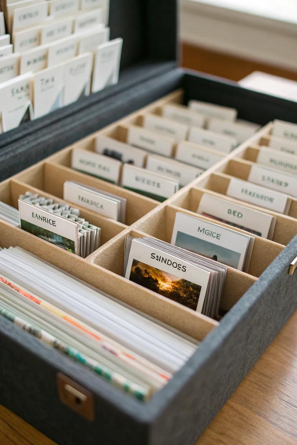 Organize your memories with labeled dividers.