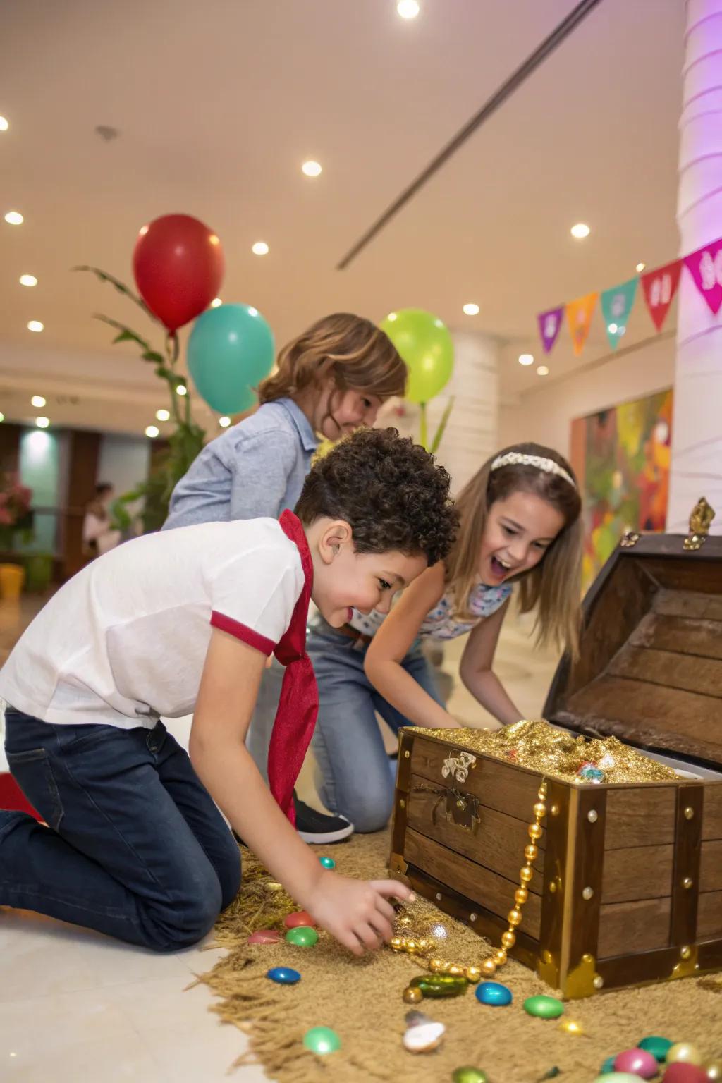 An indoor treasure quest fascinates and exhilarates young adventurers.
