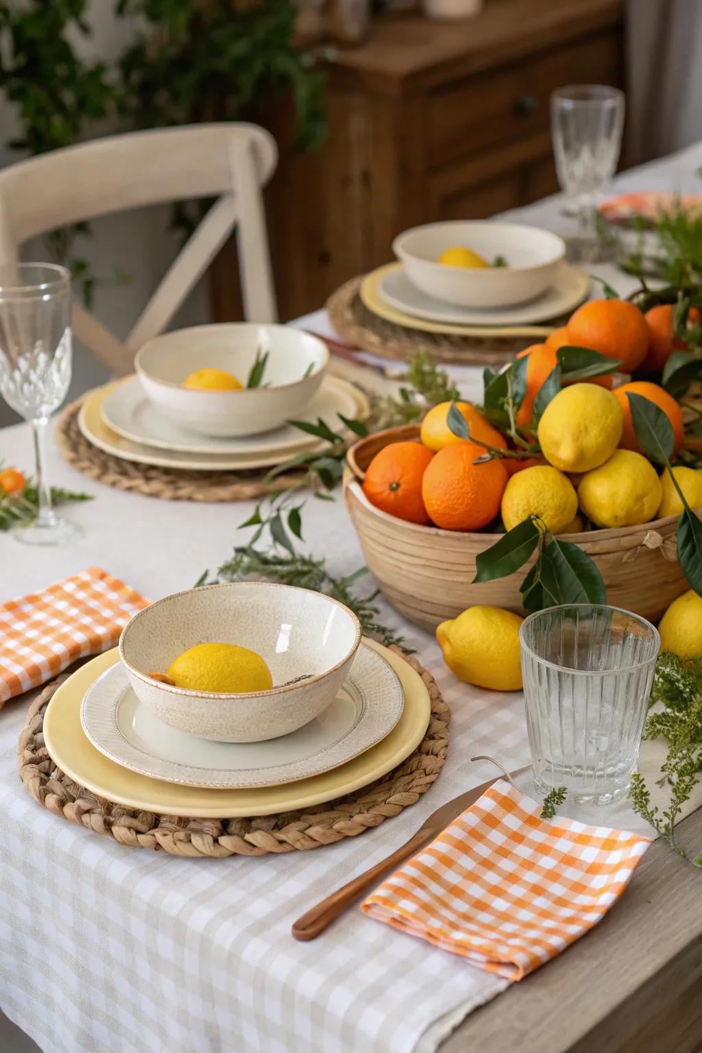 Citrus fruits add a vibrant and revitalizing touch.