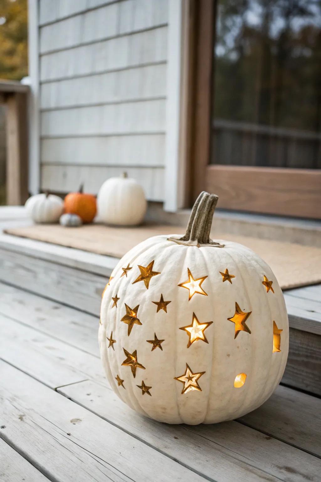 Brighten your night with a constellation-sculpted pumpkin masterpiece.