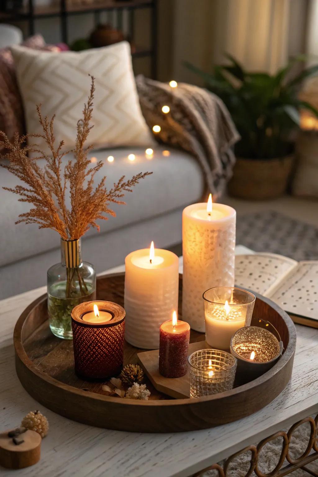 Use candles to add warmth and charm to your home.