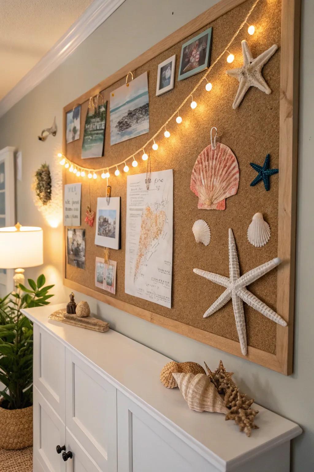 A coastal-themed pinboard encapsulating the soul of unwinding during summer.