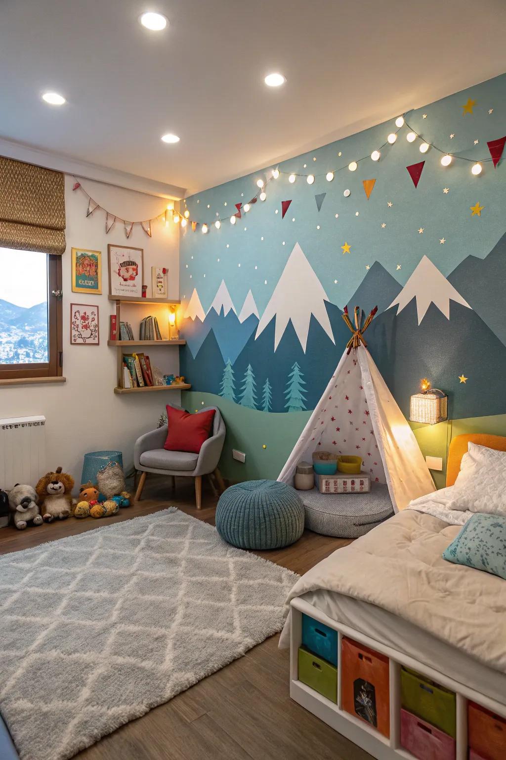 Themed walls transform a space into an adventurous haven.