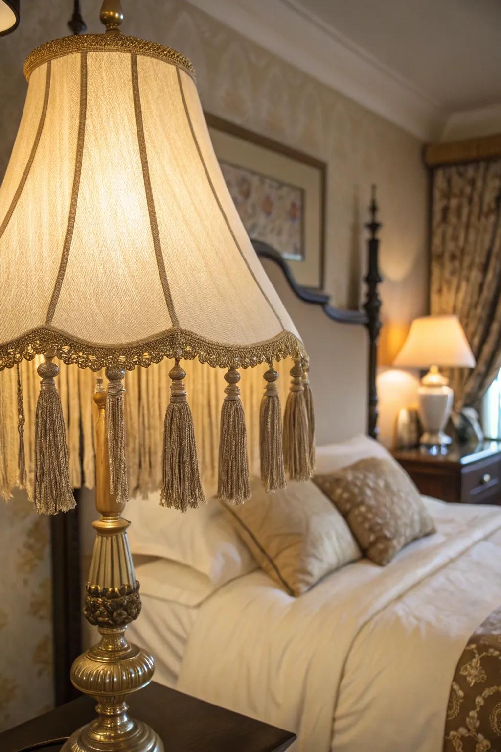 Amplify your lampshade using elegant dangling pieces.