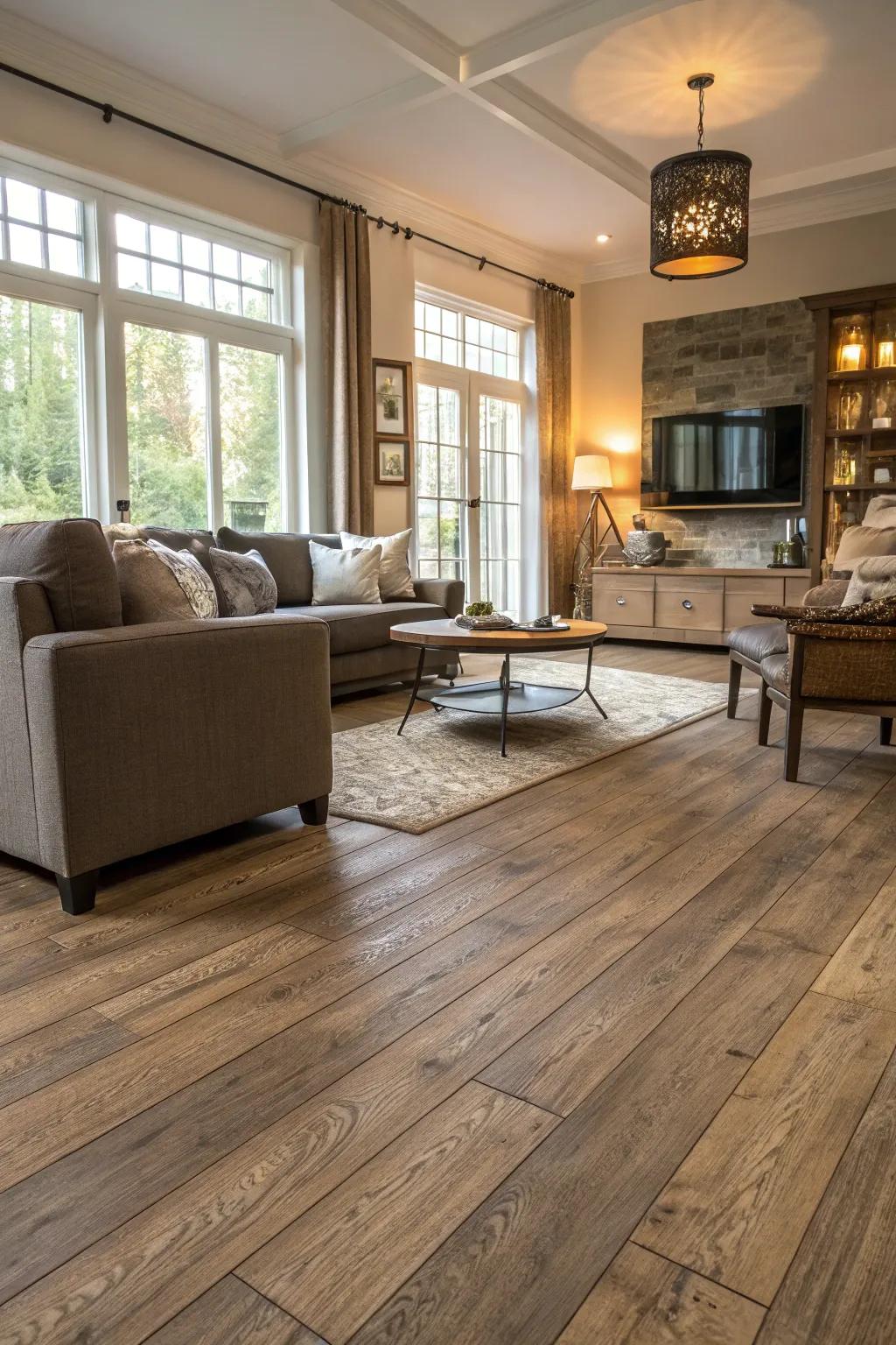 Faux wood flooring presents a budget-conscious substitute to real wood featuring breathtaking aesthetics.