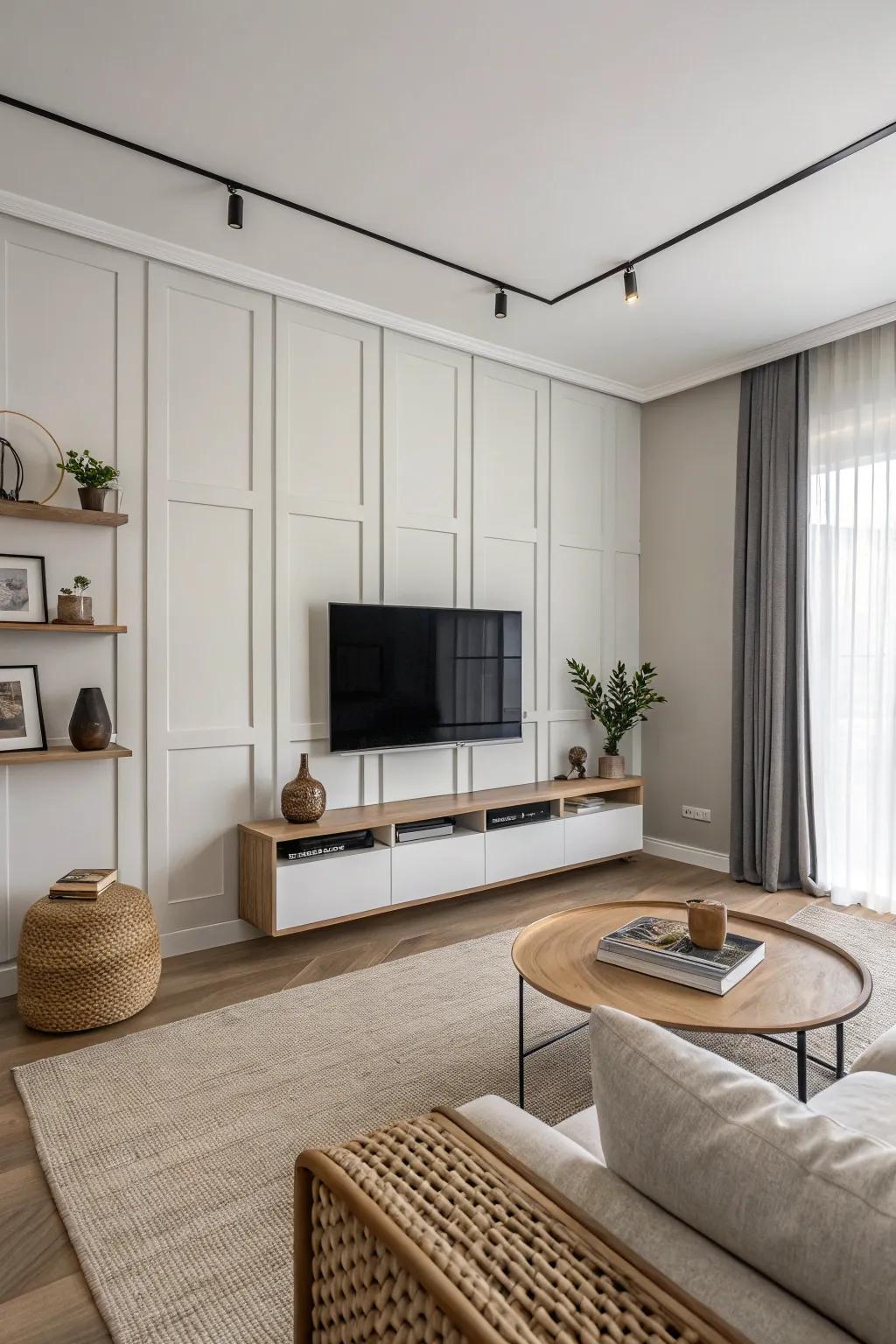 Discover the power of simplicity with minimalist wall paneling that speaks volumes through its understated design.