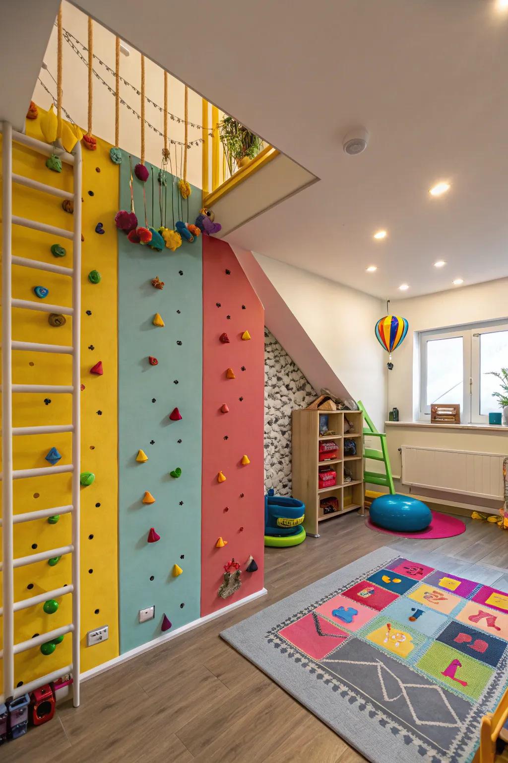 An exhilarating climbing structure catering to daring playtime.