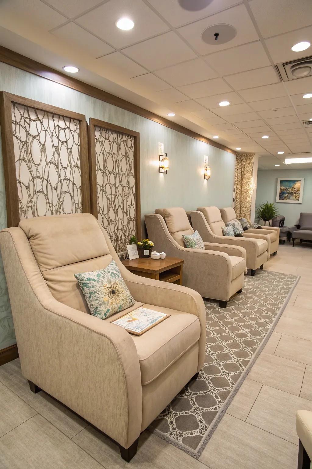 Plush seating that is welcoming and comforting.