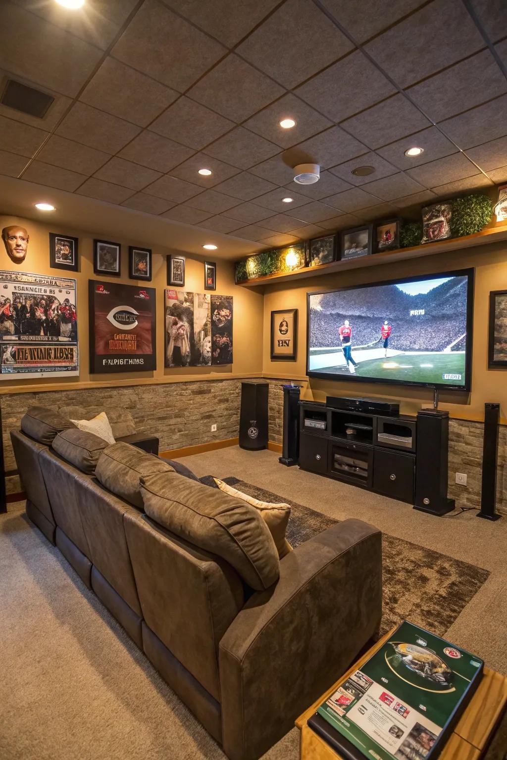 An advanced entertainment playground in the man cave.