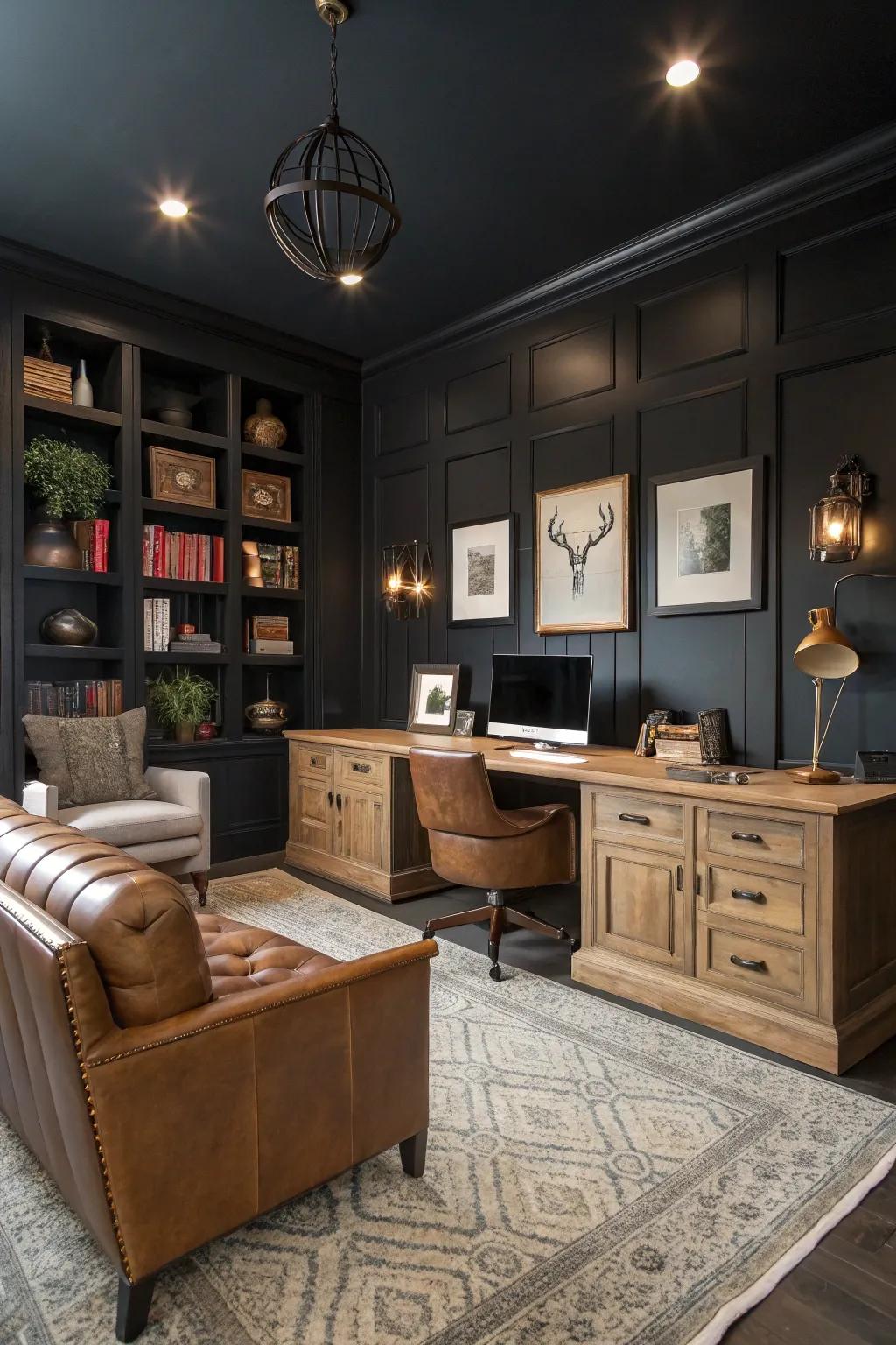 Deep walls create a captivating and stylish backdrop.