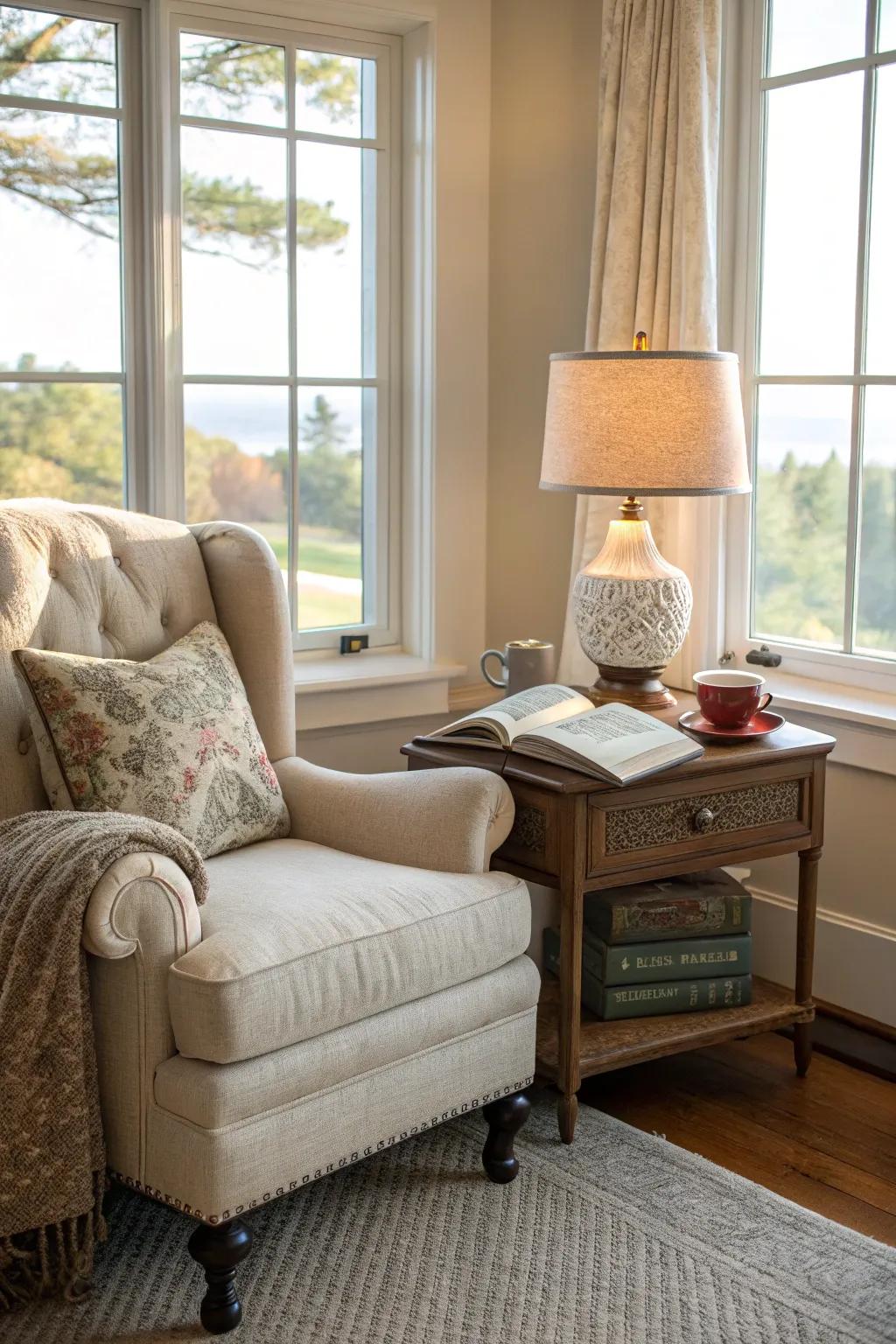 Craft a personal oasis in your master suite with a reading alcove.