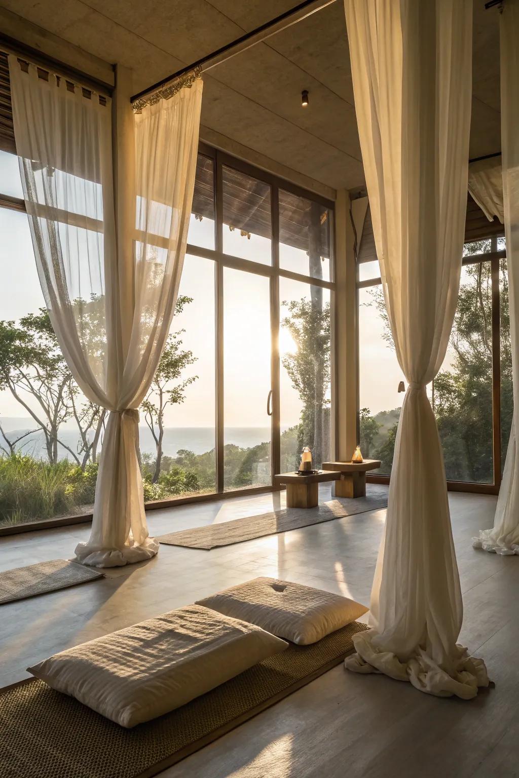 Sunlight enhances the peace of your meditation area.