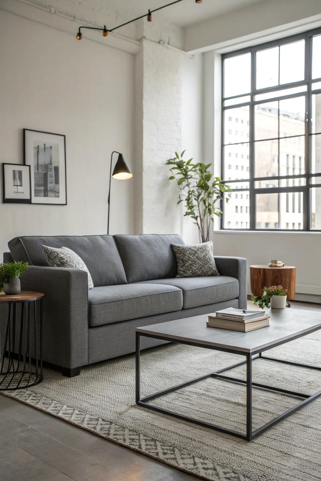 Streamlined furniture items give a look that's modern and uncluttered.