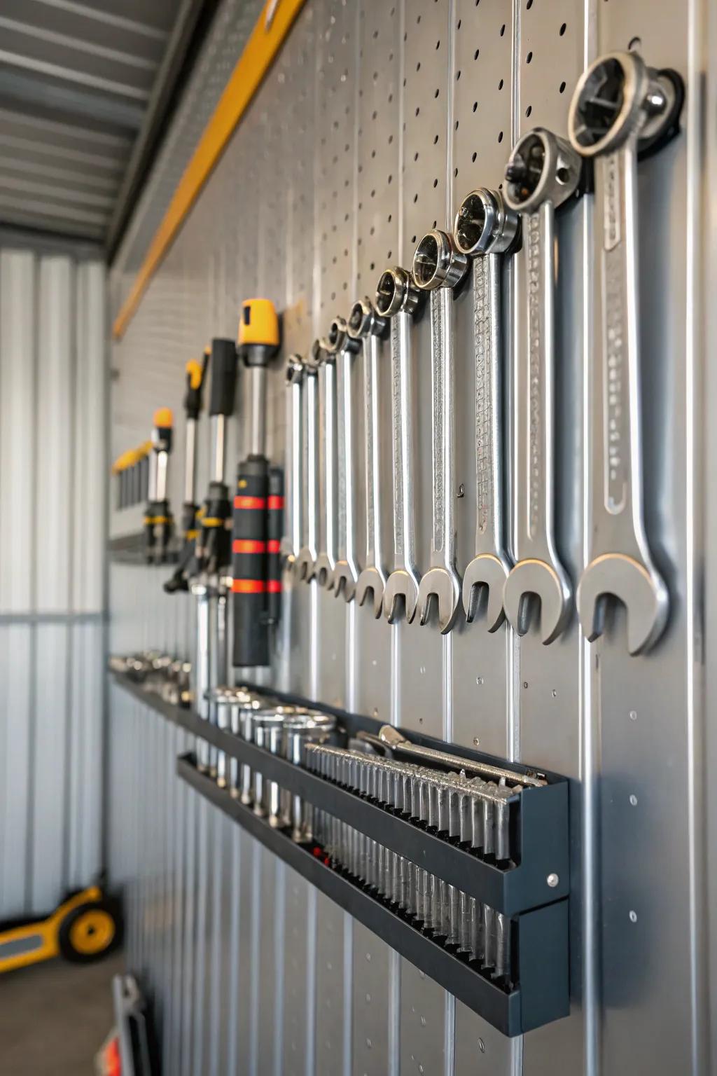 Magnetic mounts ensure tools are visible and easy to grab.