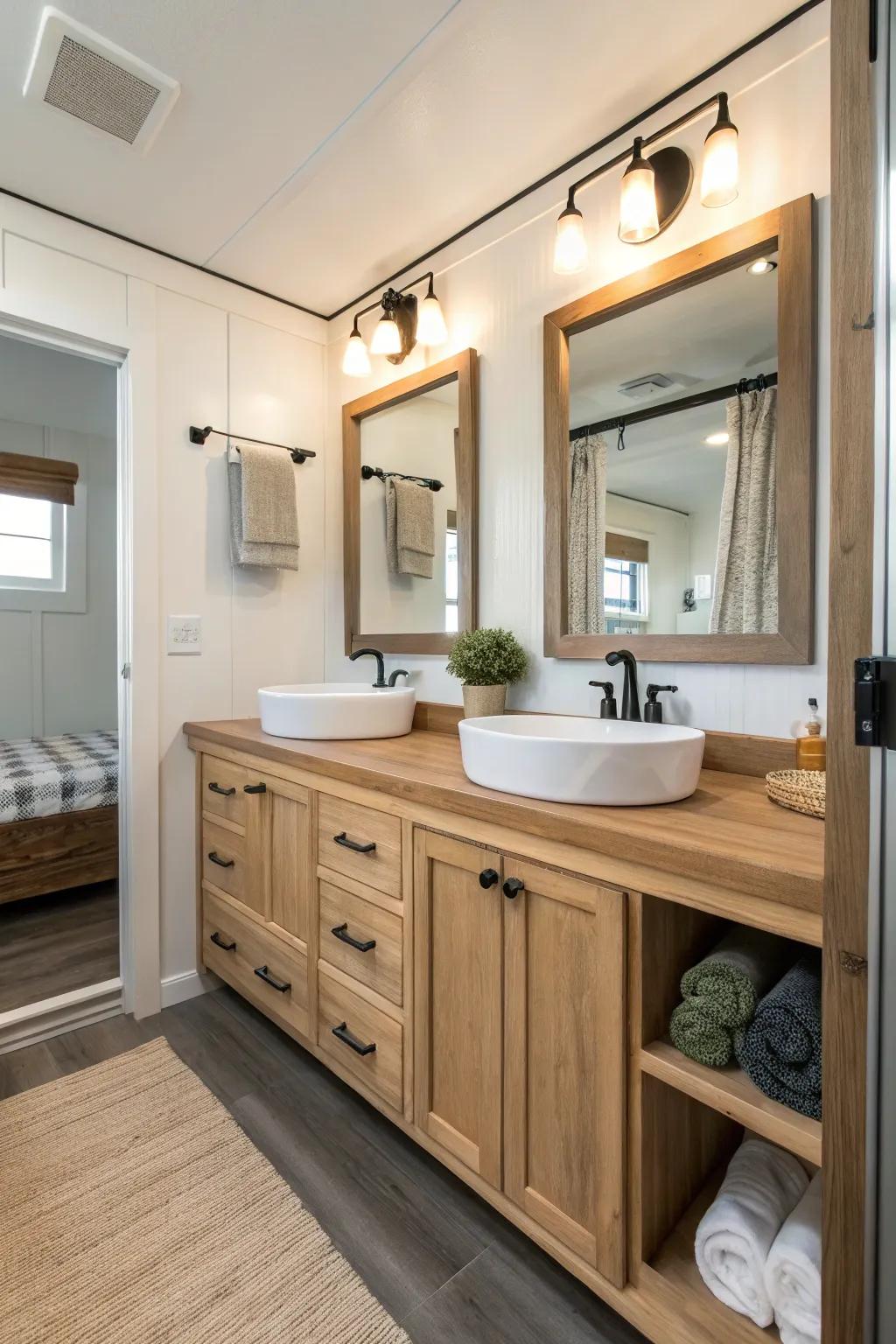 Modernize your bathroom with natural materials and elegant fixtures for a spa-like experience.