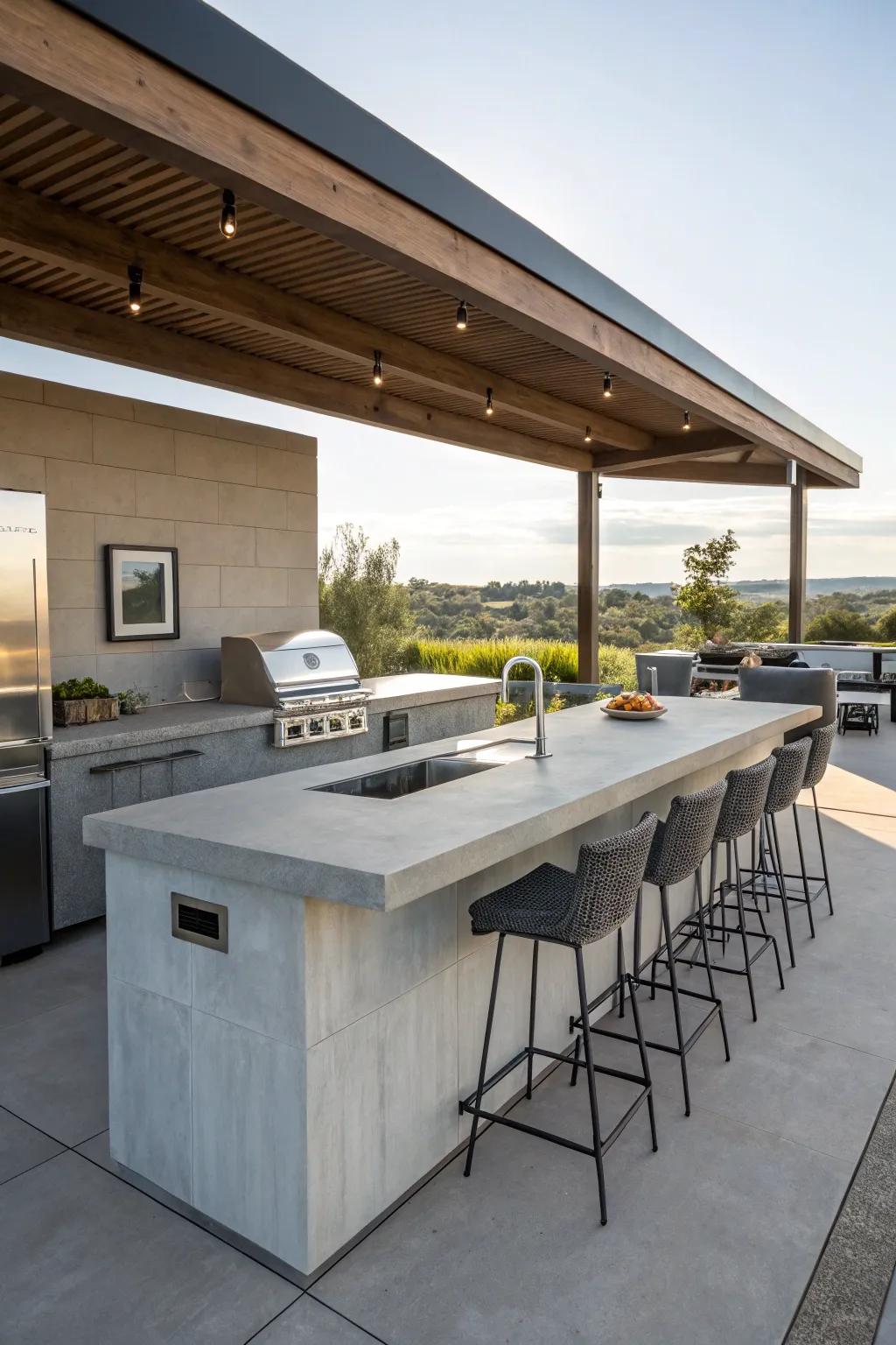 Abundant workspace area for straightforward meal setting-up and social gatherings.
