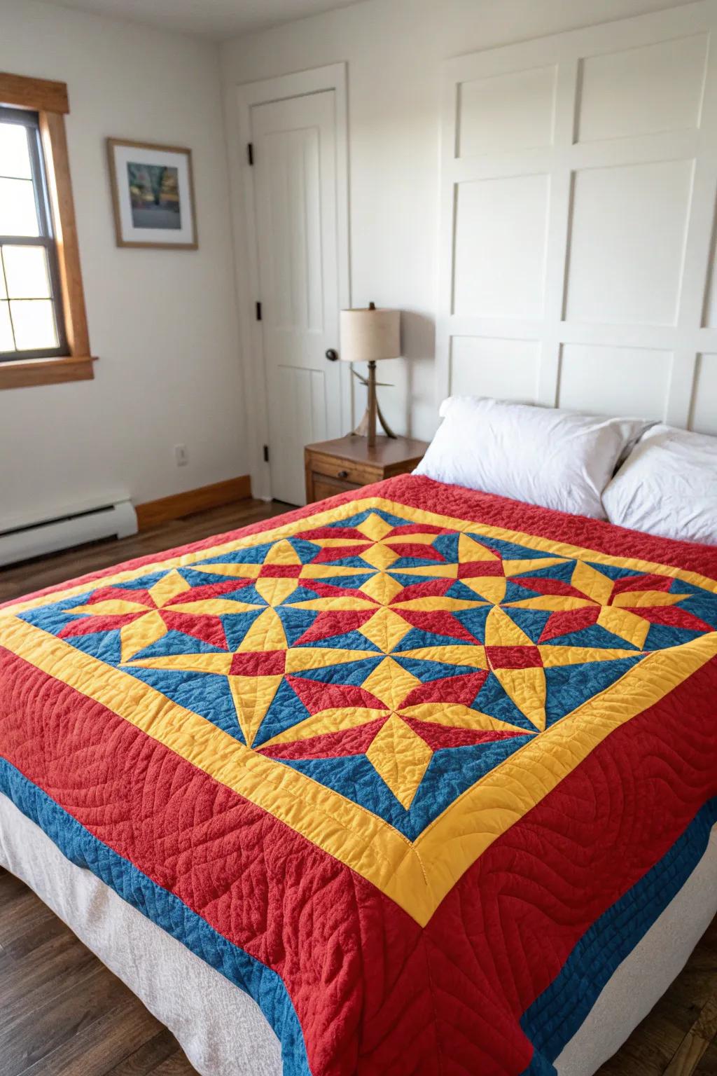 Bright colors can transform quilts into statement pieces that energize any space.