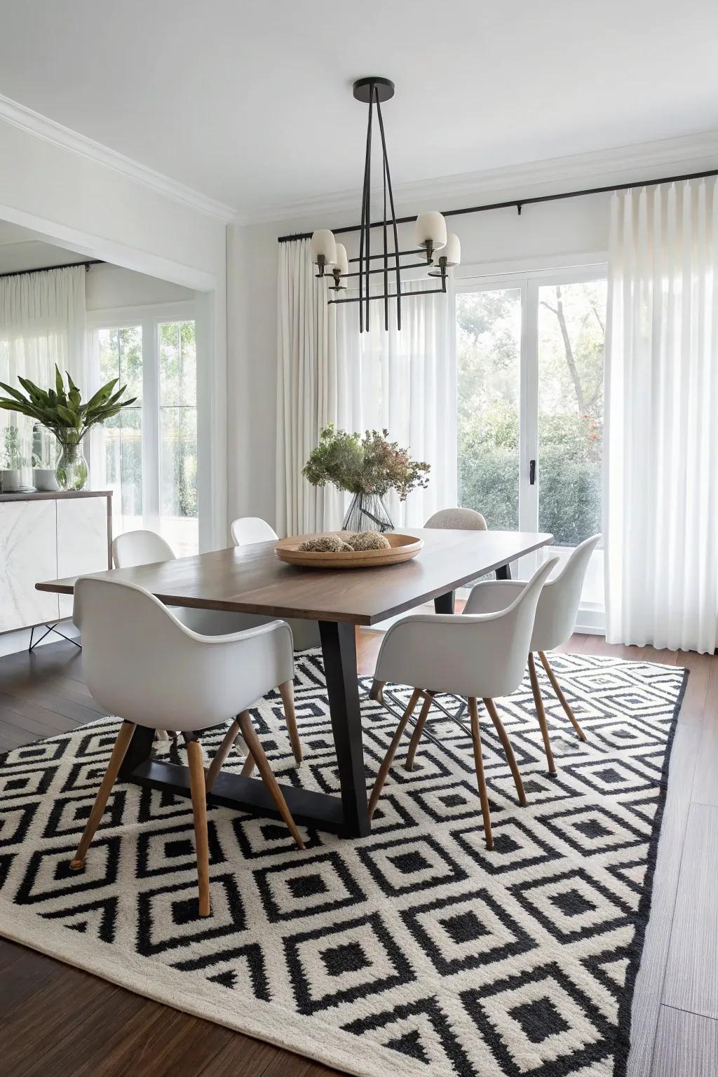 Your decor will have a modern twist with sharp angle ground coverings.