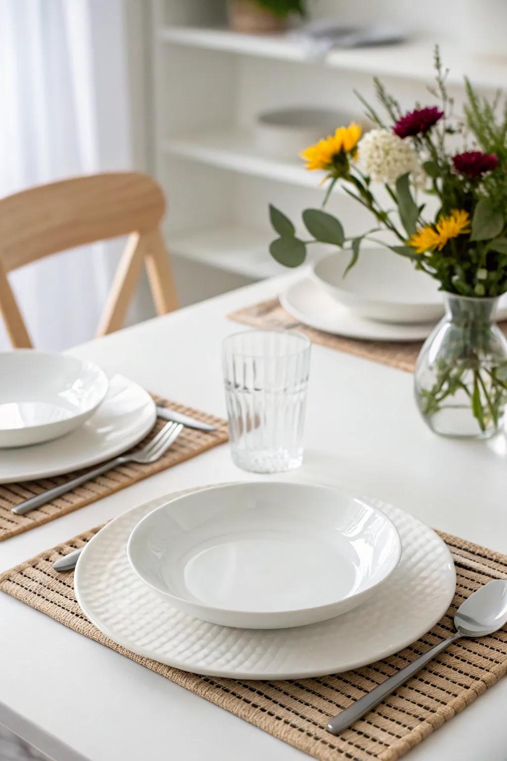 An understated table design maintains simplicity while still exuding elegance.
