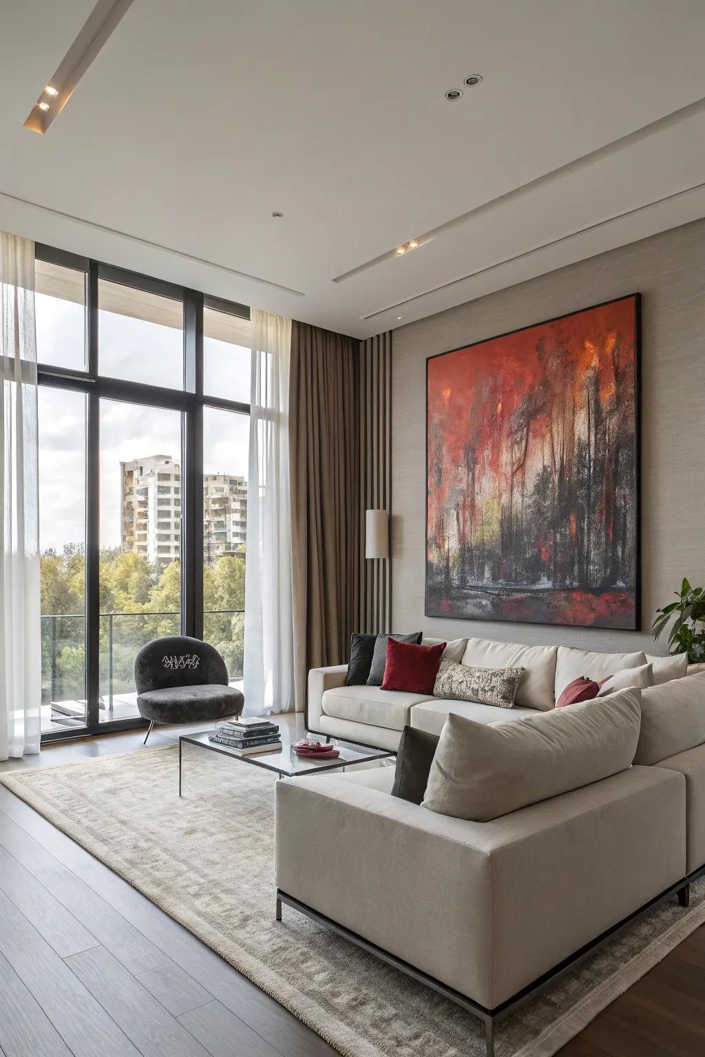 Grand scale art makes a striking impression.
