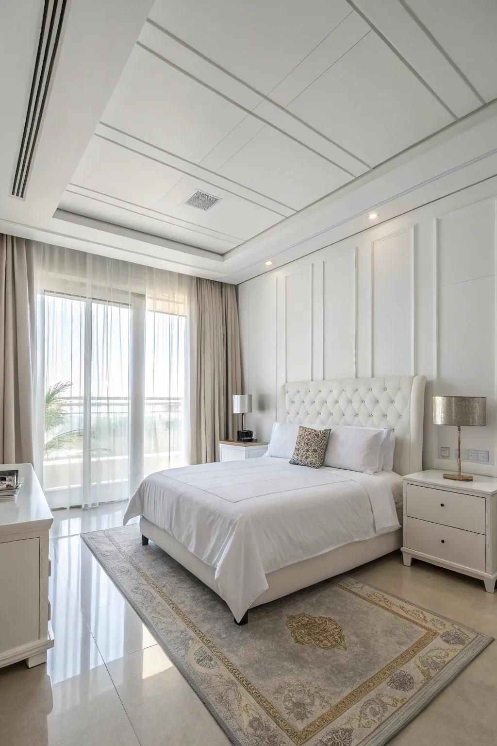 Streamlined furnishings boost the room's sleek style.