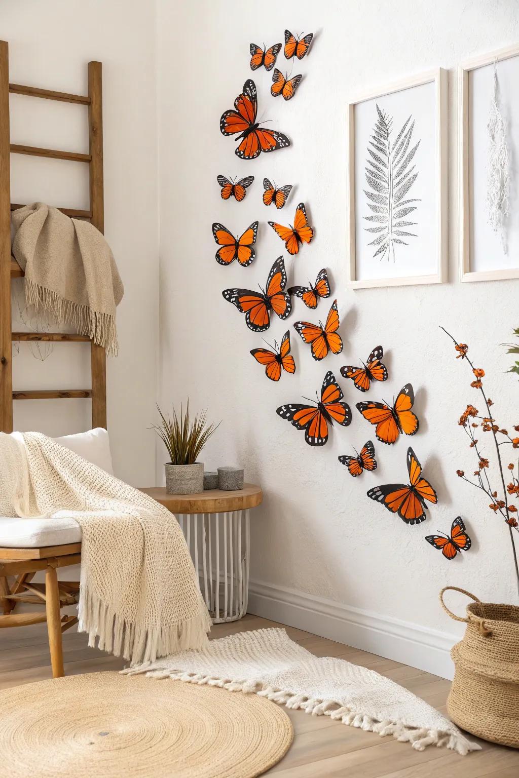 Animate your walls with breathtaking elevated butterfly art that imparts dimension and vibrancy to any expanse.