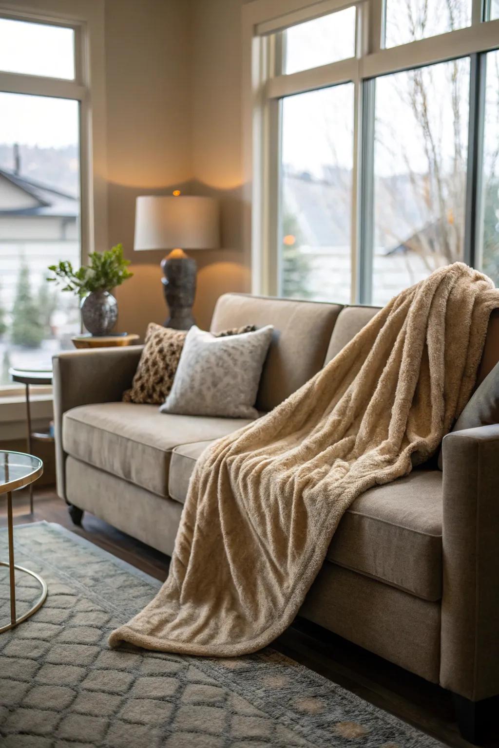 A snug blanket is indispensable for nestling into a new abode.