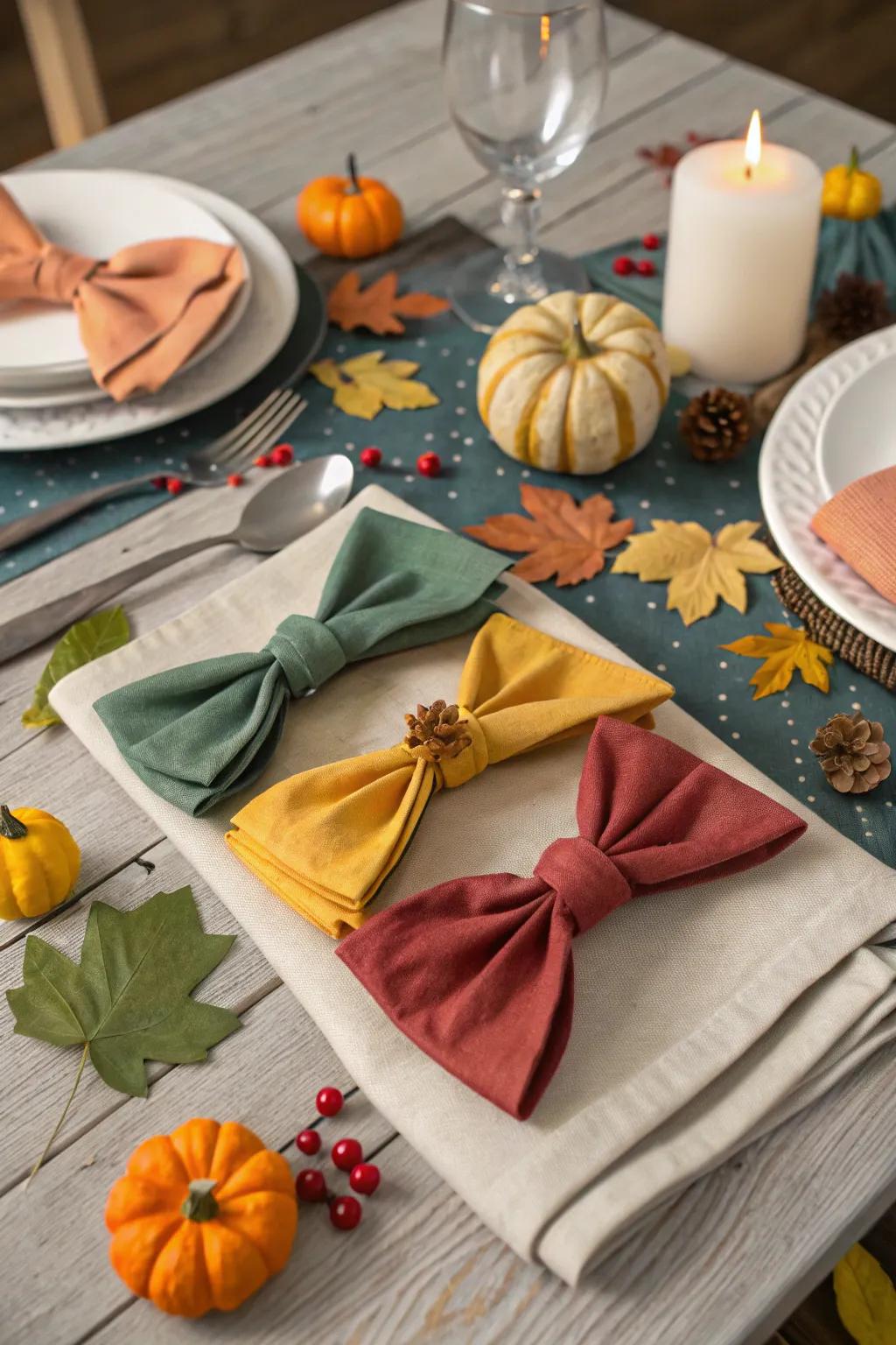 Bow Tie folds contribute an element of playful refinement to your table arrangement.