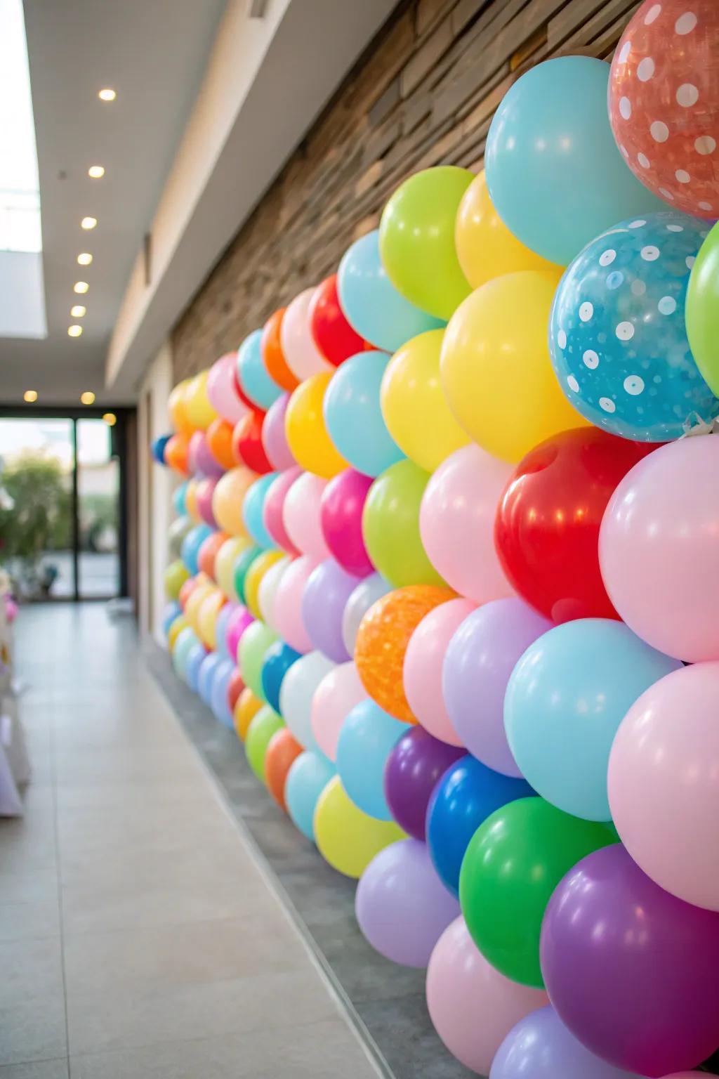 A lively balloon display perfect for capturing memorable moments.
