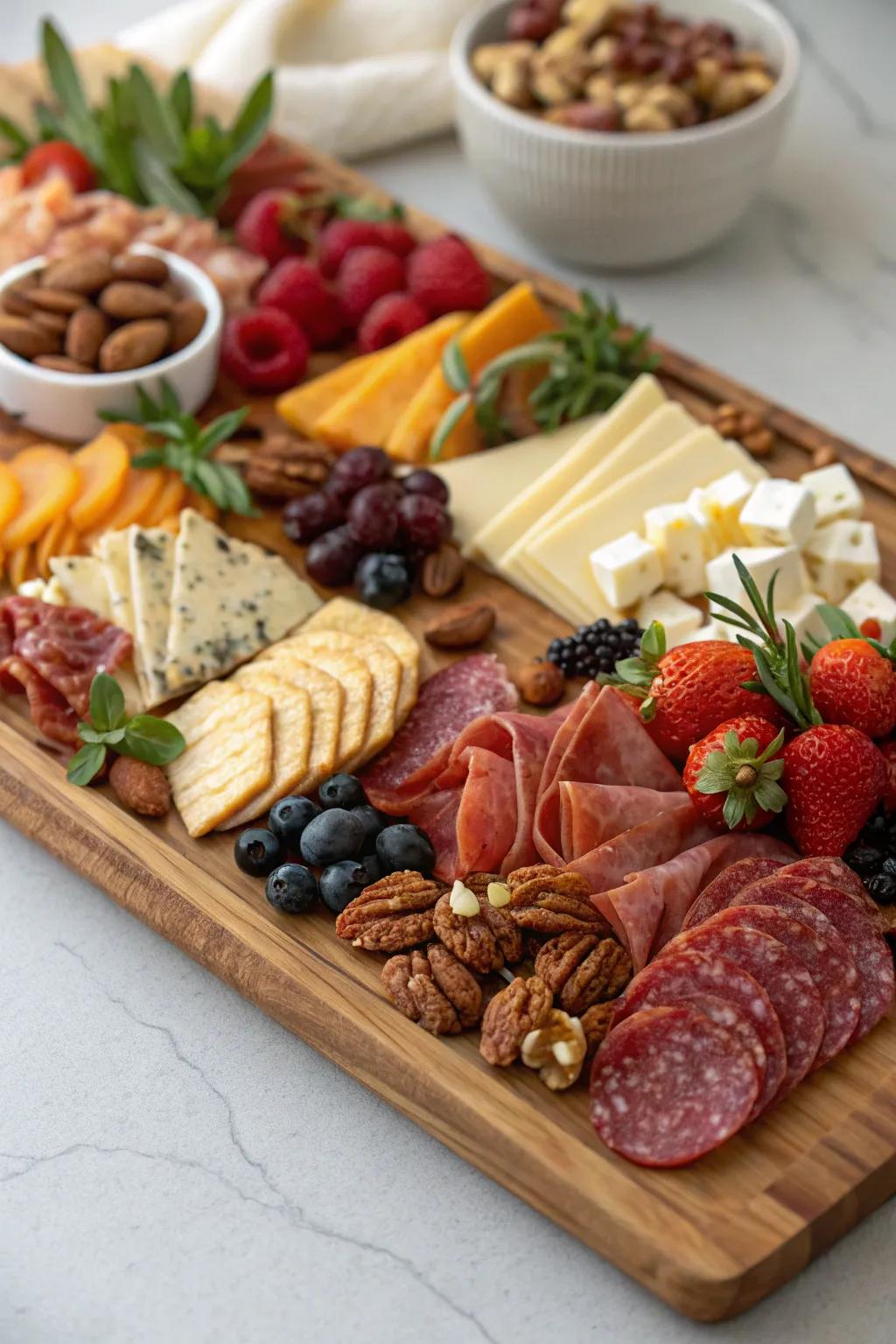 An exciting cured meat display designed for sharing and festivity.
